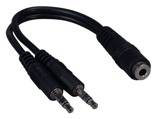 Cable: Y-Splitter 2 male and 1 female - 6"