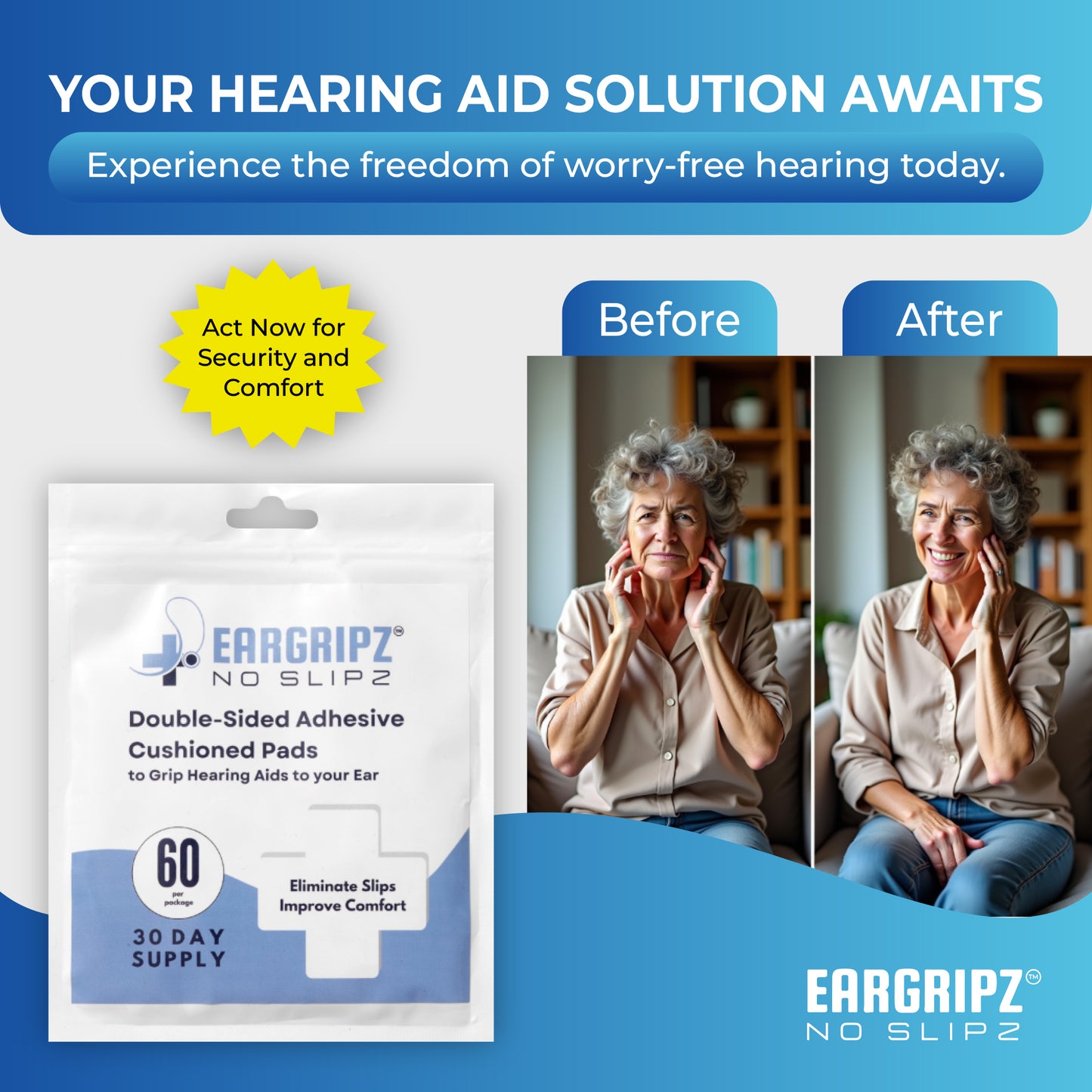 EarGripz Hearing Aid Grips (60-Pack)